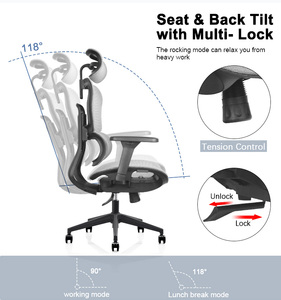 Silla Ergonómica Moderna Mejorada <span class=keywords><strong>para</strong></span> Juegos, <span class=keywords><strong>Estudiantes</strong></span>, Dormitorios, Deportes Electrónicos, Oficina en <span class=keywords><strong>Casa</strong></span>, con Malla Completa - Product Image 5