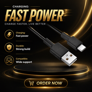 定制 USB A 转 Type C 3A 快速充电 TPE 电缆组件，适用于智能手机和小型电子设备的快速充电和数据同步电缆 - Product Image 1