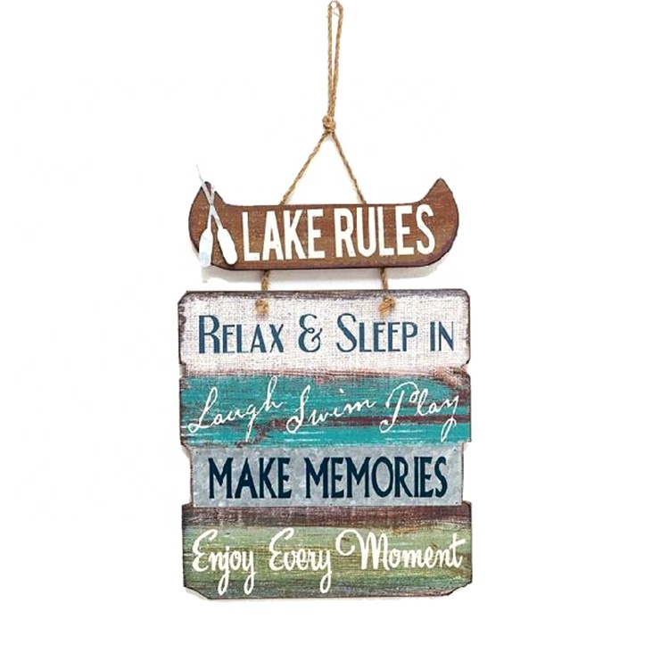 Creative Mediterranean Bathroom Wall Decoration Wooden Tag Decoration Ocean Style Home Welcome Door Decoration Hanging