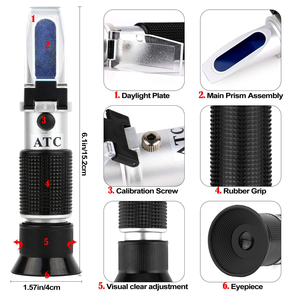 Khúc xạ kế 90% Brix Suger nước táo tập trung Thiết bị đo khúc xạ 0-90 Brix thử nghiệm - Product Image 2