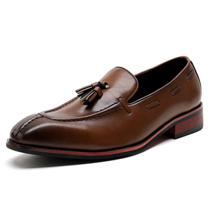 Chaussures habillées pour hommes, nouveau design, en cuir véritable, mocassins décontractés, faciles à enfiler, grandes tailles, nouveaux styles, à bout pointu et montants - Product Image 4
