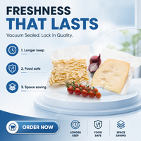 Sacs sous vide en plastique transparent recyclable PA/NY imprimés sur mesure et thermosoudés pour aliments, lait et conserves