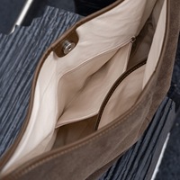 Sac bandoulière vintage en daim souple et cuir véritable, grande capacité, sac fourre-tout, sacs à bandoulière pour femmes, sacs à main de luxe personnalisés, vente en gros