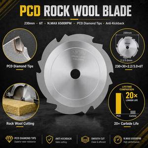 LIVTER 230*30*2.2-3.0*6T Lame <span class=keywords><strong>de</strong></span> <span class=keywords><strong>scie</strong></span> circulaire en diamant polycristallin spécial PCD pour la découpe <span class=keywords><strong>de</strong></span> panneaux <span class=keywords><strong>de</strong></span> <span class=keywords><strong>laine</strong></span> <span class=keywords><strong>de</strong></span> roche - Product Image 1
