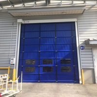 Porte pliante industrielle à grande vitesse, résistante au vent, porte pliante rapide, porte empilable en PVC à grande vitesse pour entrepôt