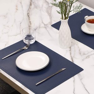 Wasserdichte, Fleckenresistente, Hitzebeständige, Rutschfeste, Leicht zu Reinigende PU-Tischsets für Küche und Esstisch, Leder-Tischunterlagen - Product Image 6