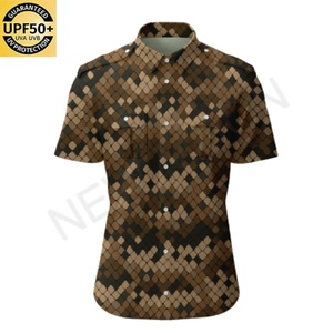 Chemise à manches courtes légère camouflage pour homme, personnalisable, séchage rapide, protection solaire UPF 50+, vêtements tactiques pour activités de plein air - Product Image 2