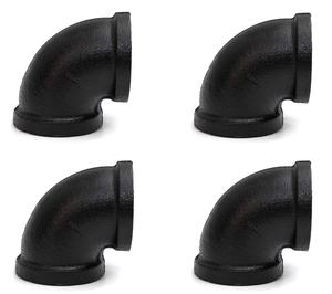 Zwarte Pijp Elleboog Home Schroefdraad Gegoten Zwart Smeedbaar Ijzeren Pijpfitting Elleboog Voor Steampunk Vintage Plank Beugel Sanitairpijp - Product Image 1