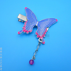 Pinza de Corbata de Mariposa Metálica Azul Rosa con Brillo, de Aleación de Zinc y Resina Epoxi, Accesorio de Ropa Infantil Hecho a Medida - Product Image 1