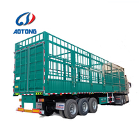 Semi-remorque à ridelles 3 essieux 40 pieds 60 tonnes avec ridelles latérales amovibles pour bétail et marchandises, certifiée CE pour l'Afrique