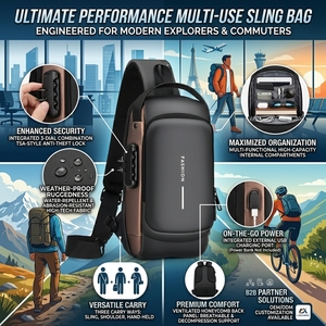 Sacs <span class=keywords><strong>de</strong></span> poitrine <span class=keywords><strong>pour</strong></span> hommes imperméables et antivol avec port USB, sacs messagers multifonctions <span class=keywords><strong>pour</strong></span> hommes, sacs bandoulière <span class=keywords><strong>pour</strong></span> hommes - Product Image 1