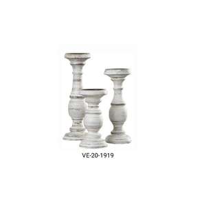 Hecho a mano al por mayor granja vintage hecho a mano Pilar de madera de Navidad Portavelas - Product Image 1