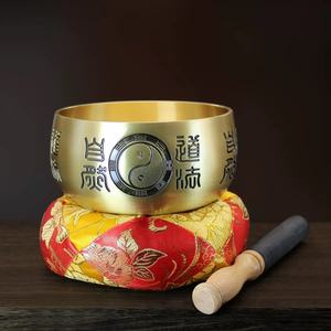 Gele Koperen Meditatie Klankschalen Voor Religieuze Spirituele Teelt Boeddhistische Tempelbenodigdheden Voor Gemoedsrust Gebruikte Tempels - Product Image 4