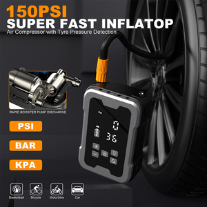 Compresseur d'air sans fil 12V 7500mAh avec jauge numérique LED, arrêt automatique, pompe portable pour voiture, moto, vélo - Product Image 1