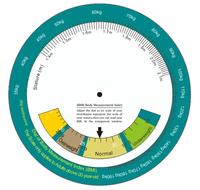 Goniomètre médical IMC Règle saine Promotion Médecine Règle en PVC Calculatrice de roue IMC de grande taille