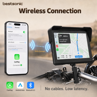 Navegador Inalámbrico Bestsonic de 7 Pulgadas con CarPlay, Pantalla Táctil Portátil Compatible con Android Auto, Ideal para Aventuras