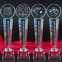 Trophée de sport en cristal gravé de haute qualité HDW, trophée personnalisé MVP en cristal pour la compétition