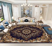Maßgefertigter, rutschfester, personalisierter, umweltfreundlicher, haustierfreundlicher Polyester-Teppich mit Blumenmuster im Bohemian-Stil für das Wohnzimmer