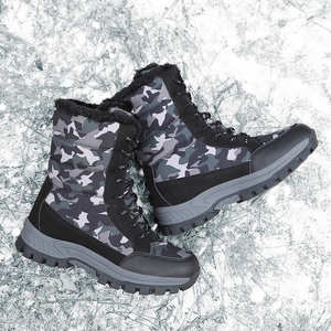 Venta al por mayor señoras <span class=keywords><strong>botas</strong></span> <span class=keywords><strong>de</strong></span> nieve militar verde camuflaje al aire libre espesar felpa <span class=keywords><strong>botas</strong></span> con cordones para las mujeres nuevo estilo - Product Image 2