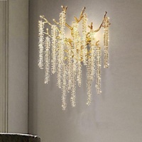 Applique murale LED moderne en verre décorative pour chambre à coucher de luxe