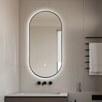 Miroir ovale à cadre en aluminium, best-seller, design moderne, décoration murale, miroir intelligent à LED avec lumières