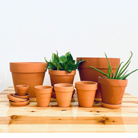 Vente en gros LOGO personnalisé Pots en terre cuite en argile rouge pour plantes Pot de fleur en céramique avec trou de drainage
