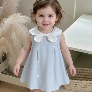 Vestito Primaverile di Alta Qualità per Bambine, 100% Cotone Traspirante, Senza Maniche, Leggero, Nuovo Stile - Product Image 1