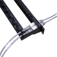 Panneaux amovibles pour panneau de brassage réseau UTP Cat6 à 24 ports avec cache-poussière et gestion des câbles réglable