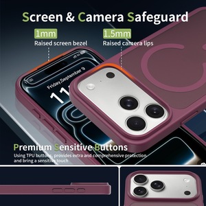 Coque de téléphone magnétique verte mate, antichoc, protection contre les rayures, protection de l'appareil photo pour iPhone 18 Pro Max - Product Image 5