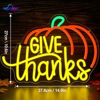 Enseigne néon 3D Citrouille de Thanksgiving, LED, alimentée par USB, à fixer au mur, texte statique monochrome, pour décorations de maison, restaurant, fenêtre, fête