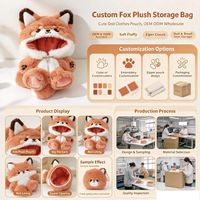 En gros, Sac de couchage en peluche mignon renard et lapin, avec fermeture éclair, pour personnage réconfortant et tenue de déguisement pour jouet en peluche