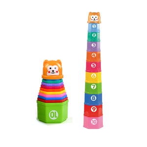 11pcs giáo dục bé đồ chơi 6 tháng + Con số chữ gấp Stack cup tháp trẻ em sớm thông minh - Product Image 4