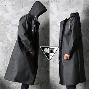 Zhenbang للرجال أسود مقاوم للماء معطف طويل مقنعين سترة خندق في الهواء الطلق المشي لمسافات طويلة دراجة نارية معطف المطر - Product Image 4