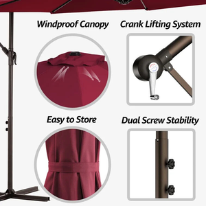 Nueva llegada de lujo de acero resistente al aire libre jardín <span class=keywords><strong>Patio</strong></span> paraguas estilo de diseño moderno para uso general en muebles de exterior - Product Image 3