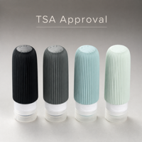 Nouvel ensemble de flacons de voyage d'extérieur approuvés par la TSA, étanches, rechargeables, en silicone, pour articles de toilette