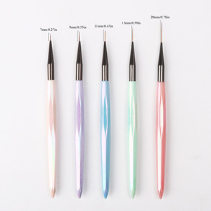 Pinceau de dessin fin en acrylique 7/9/11/15/20 mm, pinceau à dégradé <span class=keywords><strong>diamant</strong></span>é pour nail art, pinceau de peinture pour lignes, OEM, industriel, DIY - Product Image 1