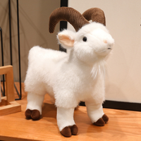 Jouet en peluche chèvre réaliste, chèvre blanche, porte-clés en peluche, jouet animal de la forêt en peluche, pendentif en peluche pour machine à griffes