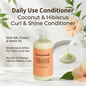 Après-shampoing rehausseur de boucles à la formule noix de coco et hibiscus avec huile de Neem pour cheveux bouclés épais et soin hydratant - Product Image 6