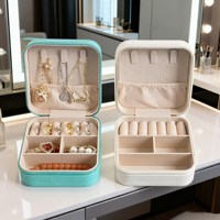 Boîte à bijoux légère, résistante à l'eau, écologique, durable, avec fermeture éclair en PU, pour femme élégante