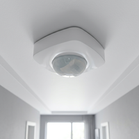 360 °   Détecteur de mouvement PIR longue portée pour plafond, détecteur infrarouge réglable 4m*20m avec réglage du temps et de la luminosité pour éclairage de plafond haut