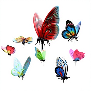 Sculpture de papillon géant simulé pour jardin extérieur, entièrement faite à la main en fibre de verre, style minimaliste moderne pour parcs - Product Image 1