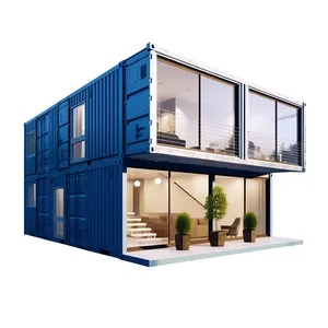 Maison préfabriquée en conteneur maritime bâtiment de 2 étages maison modulaire préfabriquée avec toilettes et piscine pour la roumanie france suriname