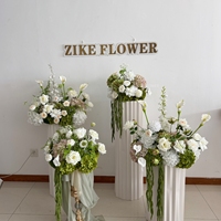Feesttafels Bruiloft Bloemstukken Witte en Groene Rozen Kunstbloemen Roze Bloembol Bloemdecoratie voor Evenementen