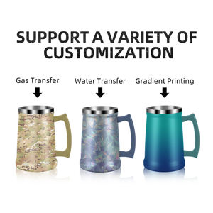 Mug isotherme à double paroi en acier inoxydable de 18 oz et 24 oz, tasses à café, mug à bière avec poignée, sublimation possible - Product Image 5