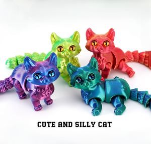 Figurine de chat réaliste imprimée en 3D personnalisée de 15 cm, animaux articulés en plastique unisexe, échelle 1/12 pour les ornements de bureau, jouets 7-12 mois - Product Image 2