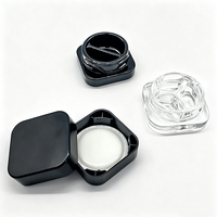 Pot en verre carré noir et blanc de 9 ml avec séparateurs, conteneur à deux compartiments pour concentrés, pot à huile de 5 ml avec compartiment séparé