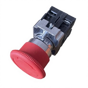 Botón Pulsador Electrónico de Metal con Cabeza Plana Roja de 22 mm de Diámetro, Botón de Parada de Emergencia para Control Industrial - Product Image 5