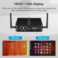 Quad Core J4125 Dual LAN Dual COM Sans ventilateur Ubuntu Linux Mini PC RS232 IoT Ordinateur industriel