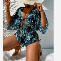 Maillot de bain trois pièces pour femmes Bikini de style européen à la mode avec maille fendue coupe ample