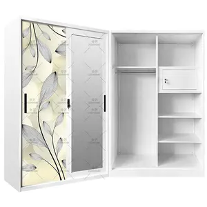 bedroom cabinet closet manufacturer detachable durable double 2 sliding door armoire almirah steel metal baby iron wardrobe